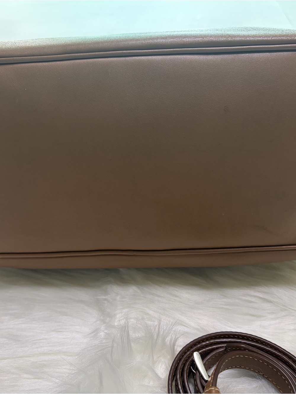 Prada Tan Leather Satchel with Stitch Detailing - Picture 8 of 16